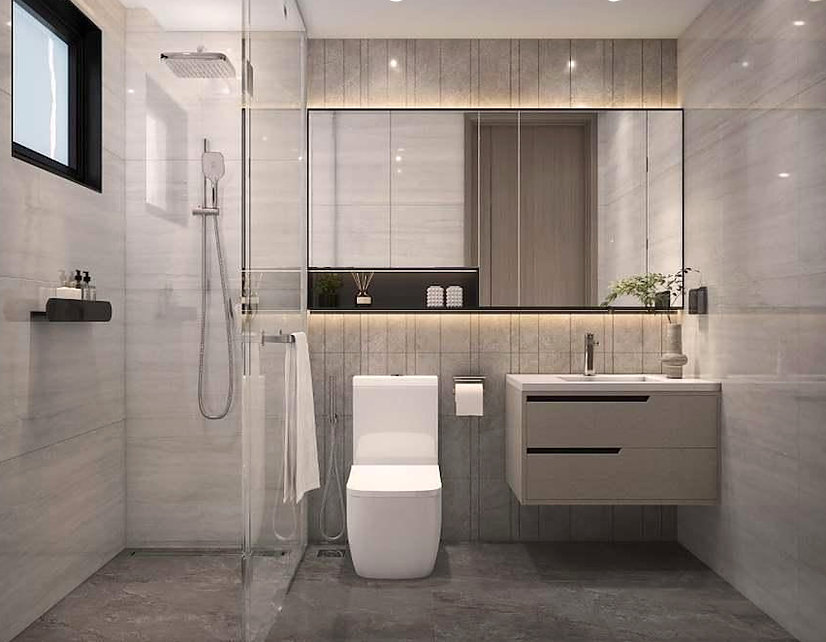 Phòng tắm căn hộ Gladia Heights thiết bị Grohe